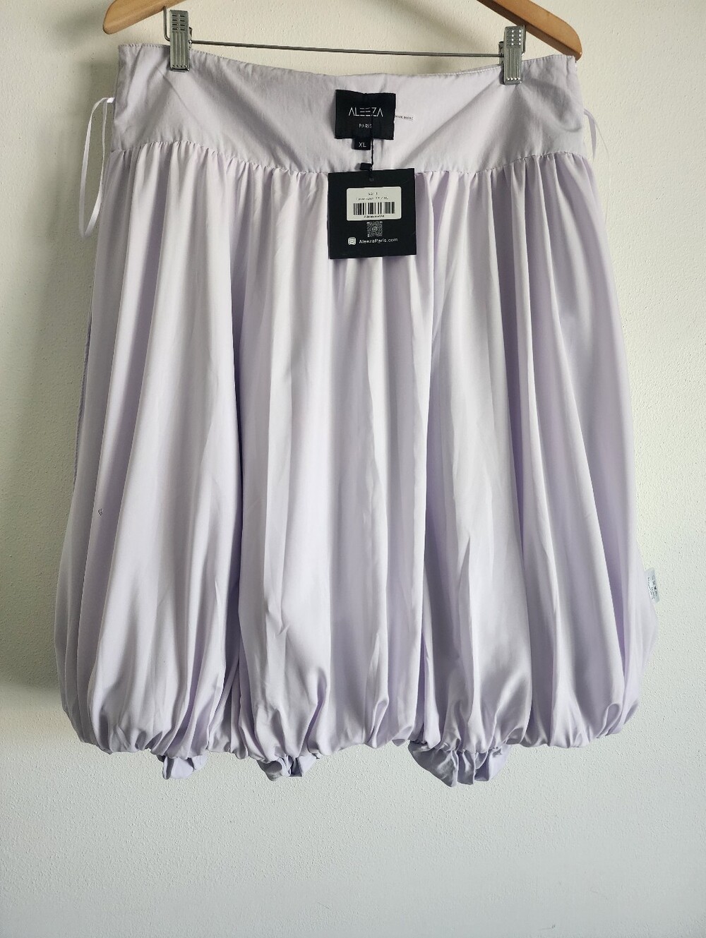 NWT Bubble Hem Midi Skirt Lavender High Waist Voluminous Puff Aleeza Paris XL - Picture 10 of 13